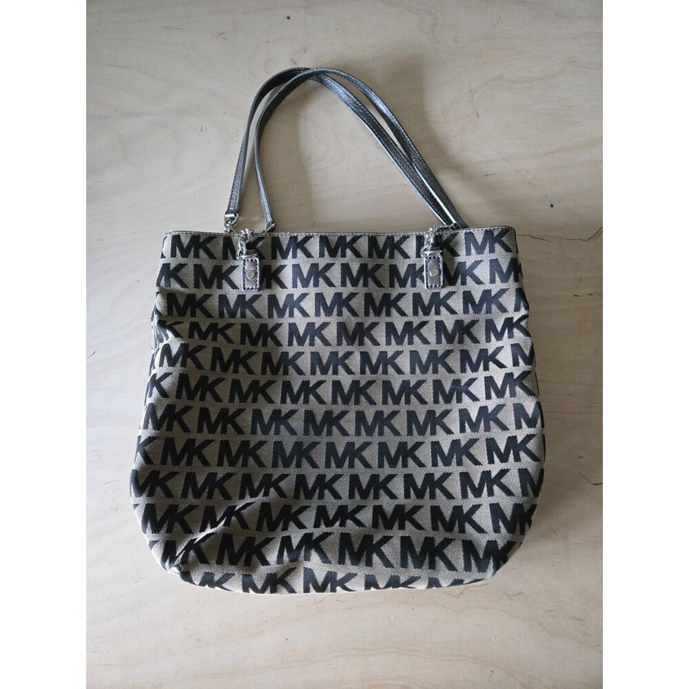 Michael Kors Signature Jacquard Canvas Bag Jet Set Shoulder Tote